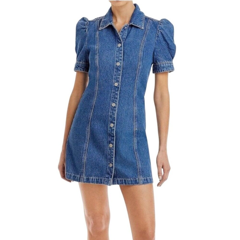 Blank NYC Blue Denim Button-Front Mini Dress